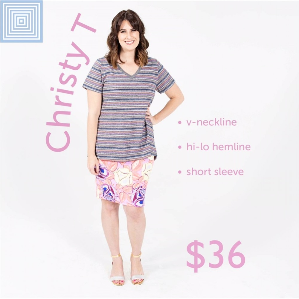 LuLaRoe Christy v neck T-shirt - Picture 6 of 6